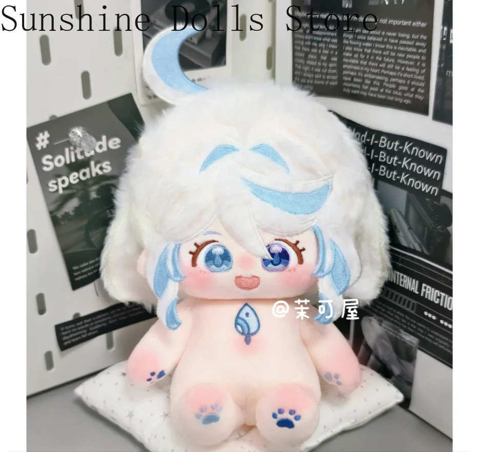 20cm Game Girl Focalors Genshin Impact Cartoon Cotton Doll Body Can Change Clothes Toy Dolls Anime Soft Plush Plushie Gift