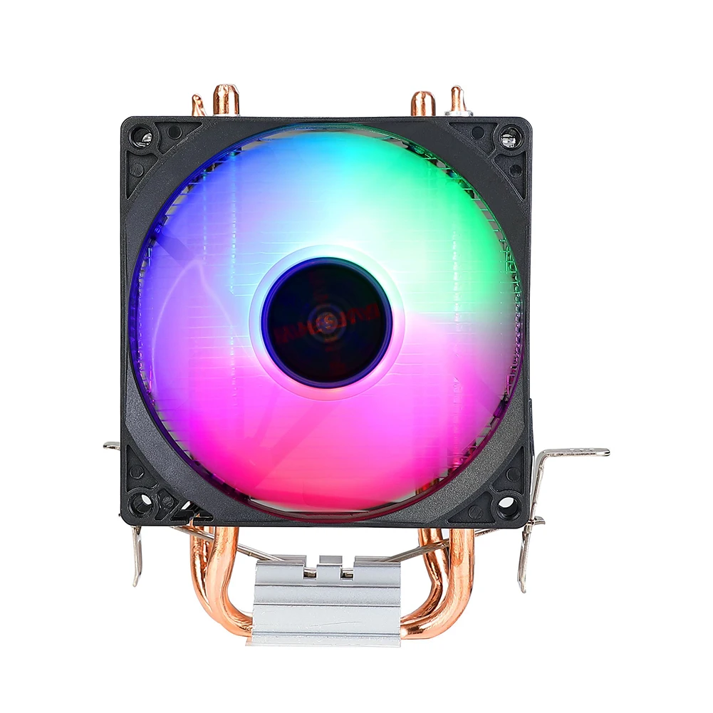 

RGB CPU Cooler 2 Heat Pipe 9cm CPU Cooling Fan Hydraulic Bearings Colorful Light Effect Mute Computer Accessories for INTEL AMD