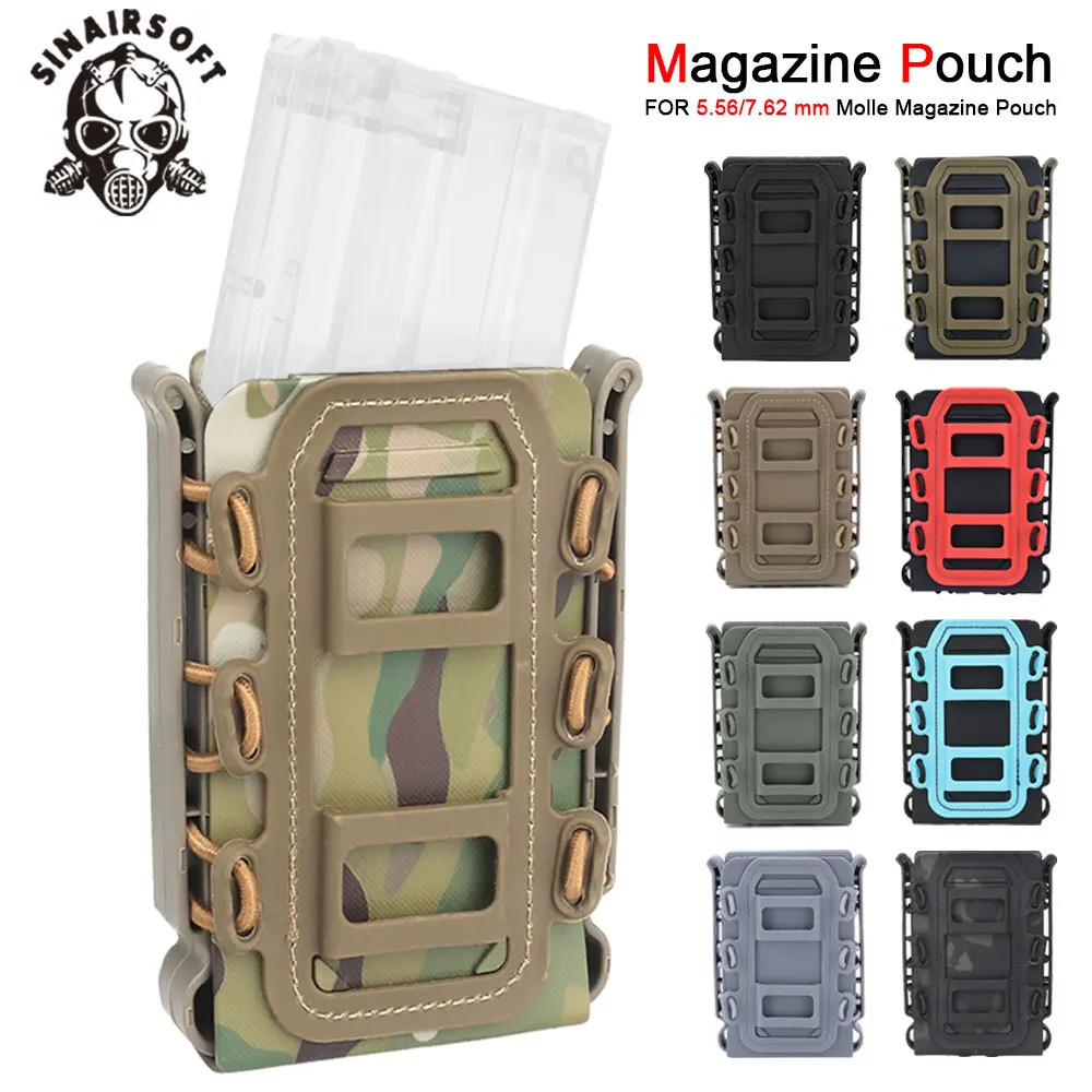 Tactical FAST Magazine Pouch 5.56mm 7.62mm Molle Mag Carrier Quick Release Flexible Rifle Magazine Pouch with Belt Clip