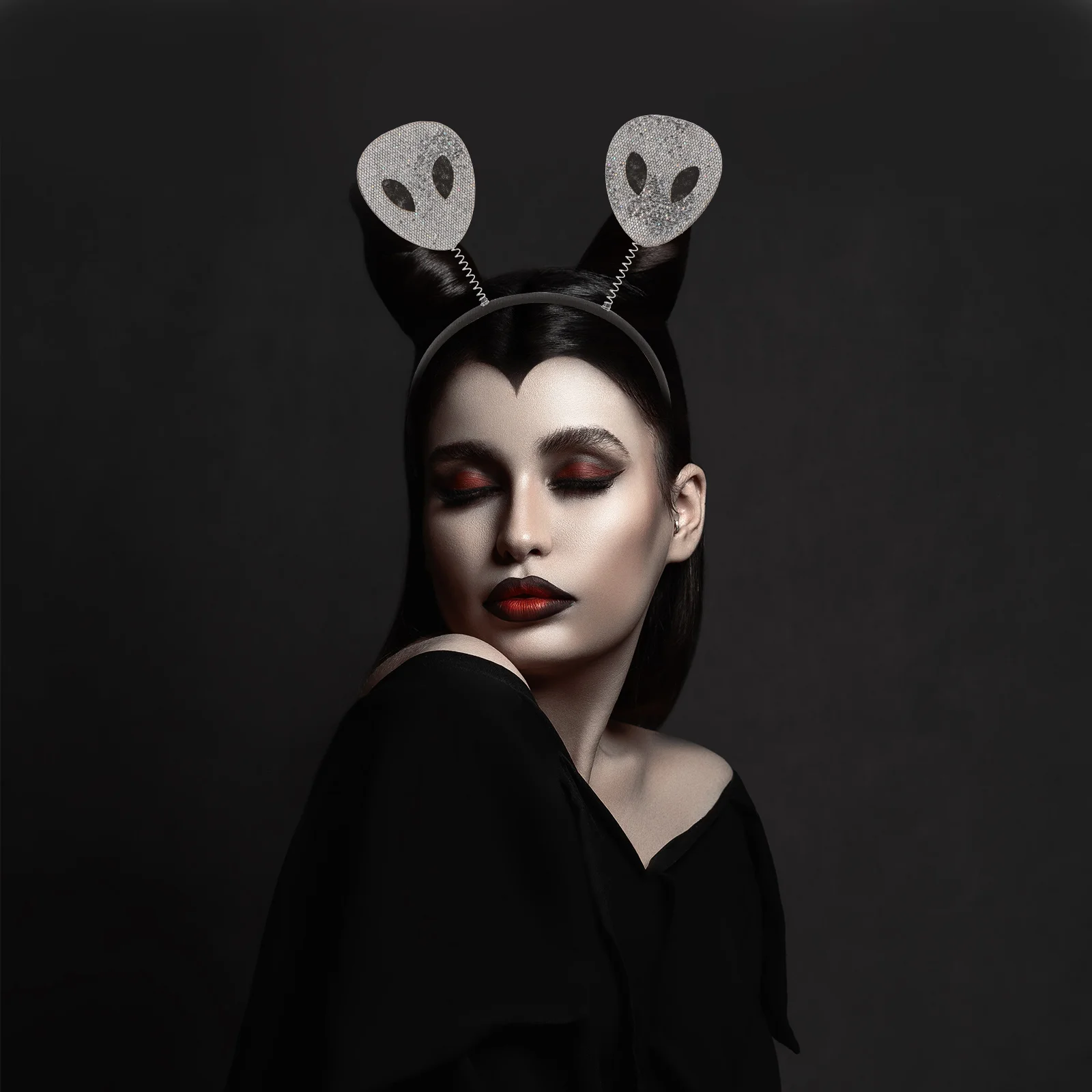 ที่คาดผมเสาอากาศฮาโลวีนสำหรับผู้หญิงและเด็กผู้หญิง ธีมอวกาศ สำหรับงานปาร์ตี้ คอสเพลย์ การแสดงบนเวที เครื่องประดับผม ชุดแฟนซีสำหรับเด็ก