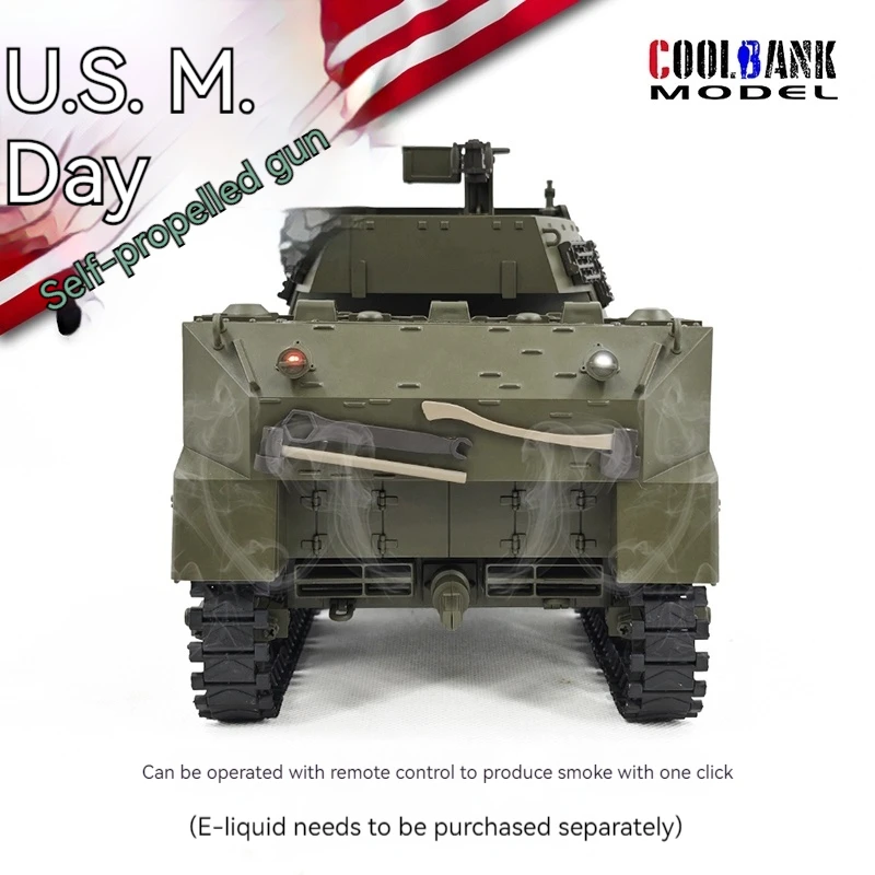 Ku Bing Ke M8 Scott 1/16 Scale Remote Controlled Tank with Open Cockpit Self-Propelled Gun Military Simulation Toy for Boys RTR