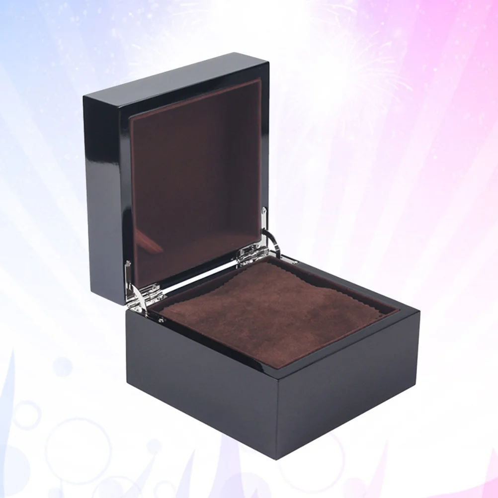 الراقية الأسود الورنيش ووتش مربع متوسط الكثافة الألياف فلنلت الداخلية الفاخرة عرض حالة التخزين المنظم للرجال #6