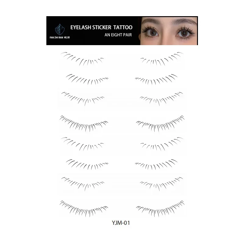 Autocollants de faux cils inférieurs imperméables, patch de tatouage temporaire, extension de cils naturels réalistes, maquillage