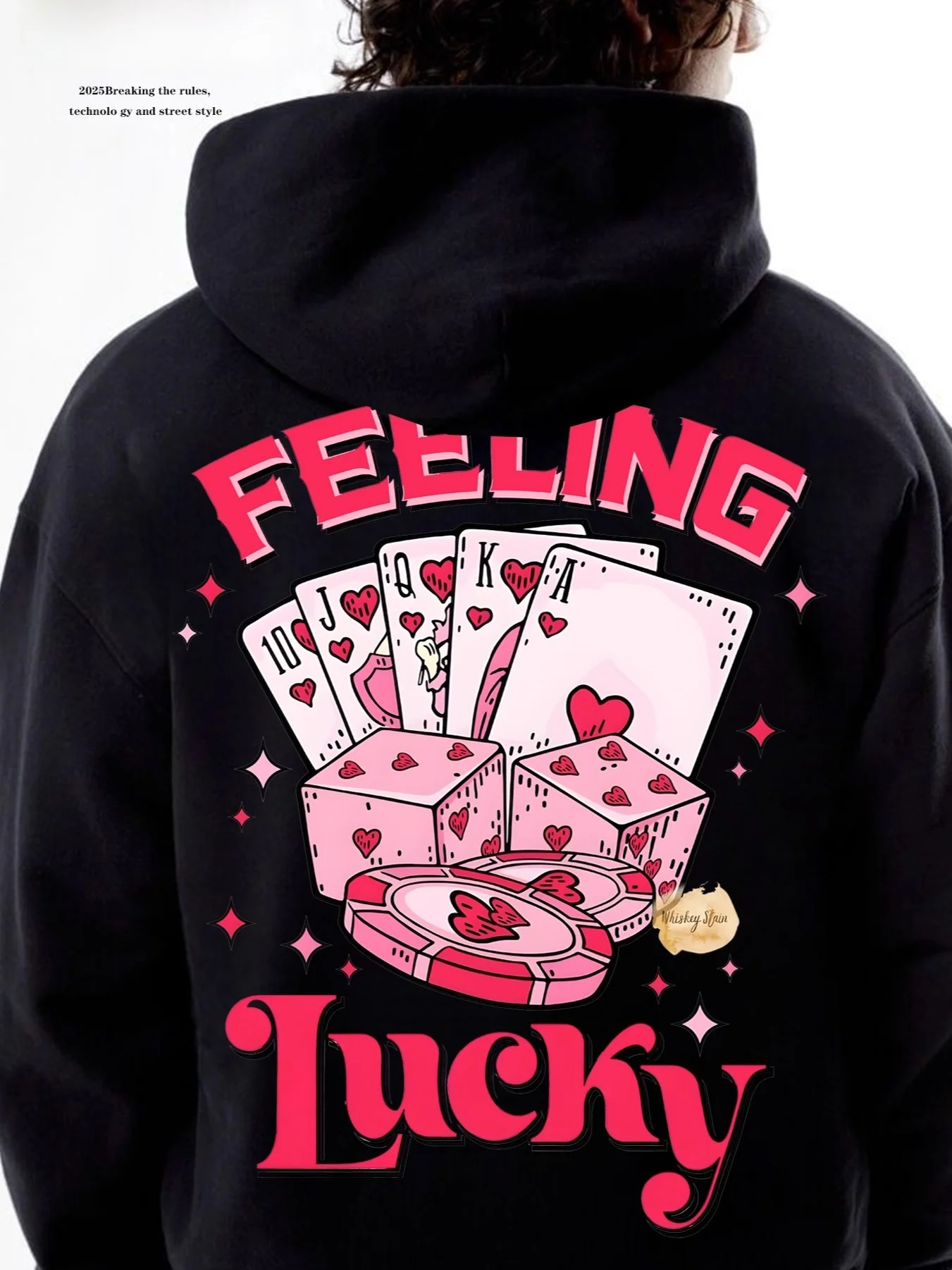 アメリカンスタイルの厚手のパーカースウェットシャツメンズルーズストリートウェアカップルジャケット漫画ポーカープリント暖かい綿生地