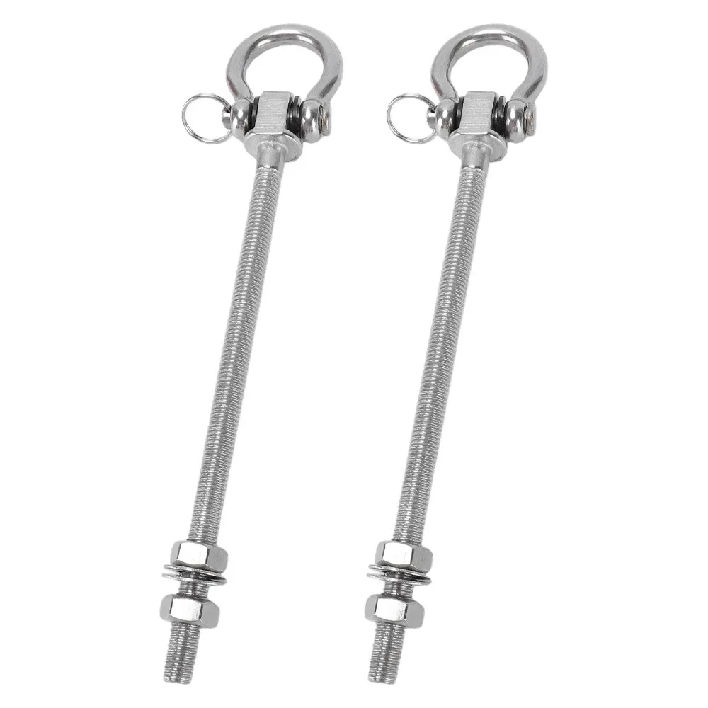2pcs 180° Rotatable Porch Swing Hanger 1500 LB Capacity 180mm Length Hammock Hook Stainless Steel Bearing Type Swing Hardware