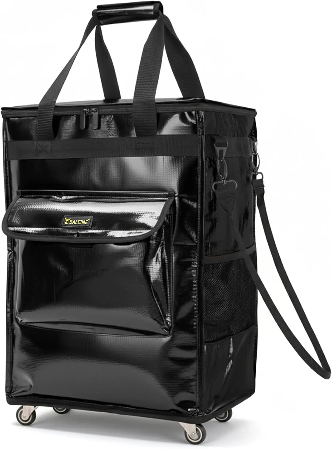 

Reusable Rolling Tote Bag with Wheels, Large Shopping Cart Backpack for Groceries and Travel