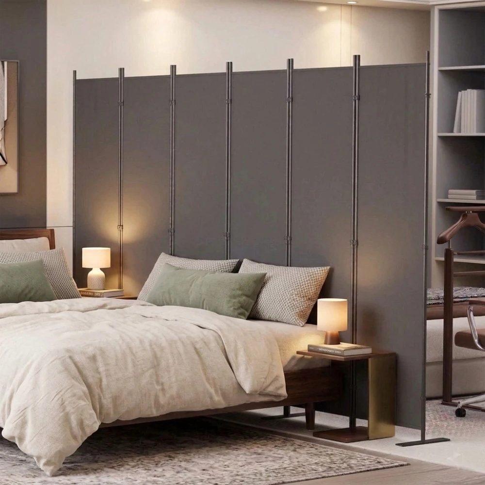 Paravent de séparation, grand format, 6 panneaux, 3040 x 1800 mm, écran de protection d'intérieur, autoportant, pour bureau