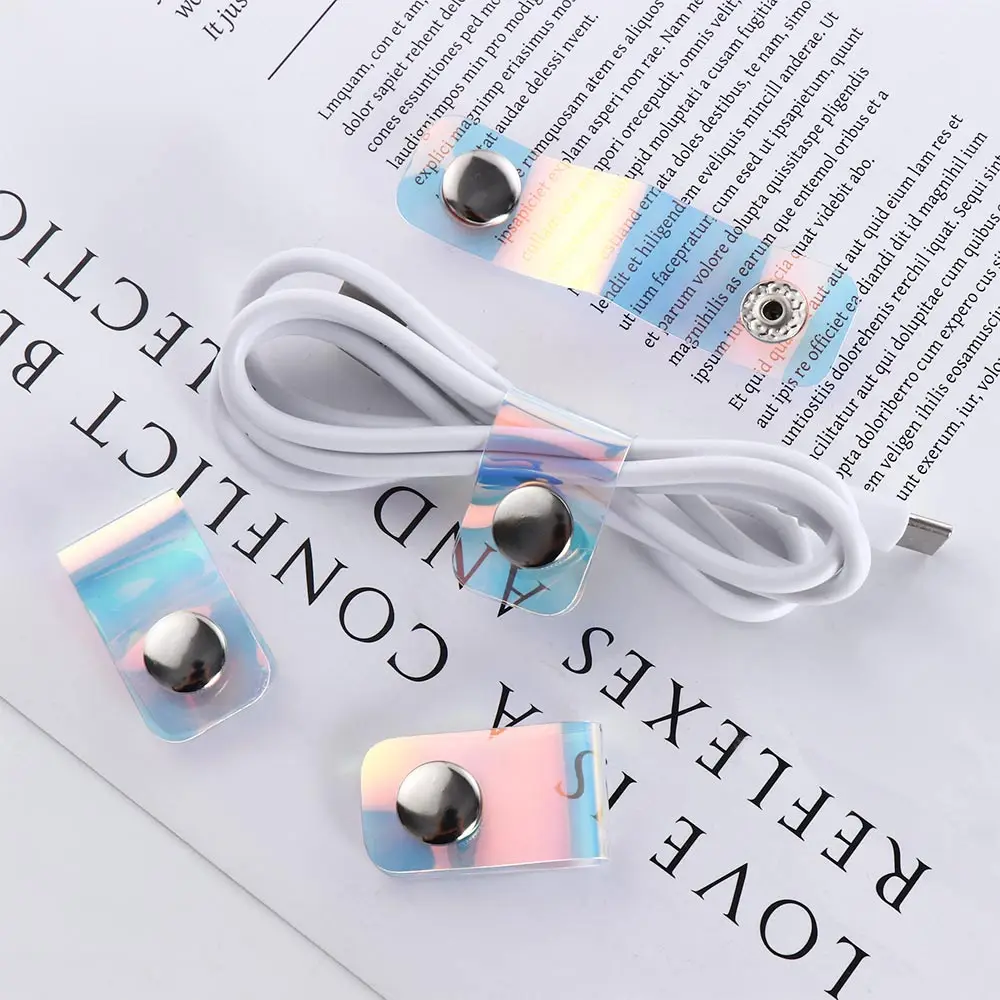 1/4/5pcs Cowhide Leather Cord Winder Strap Tidy Storage Cable Holder Ties Cord Organizer For USB Cable Earphone Fixed Wire Clips
