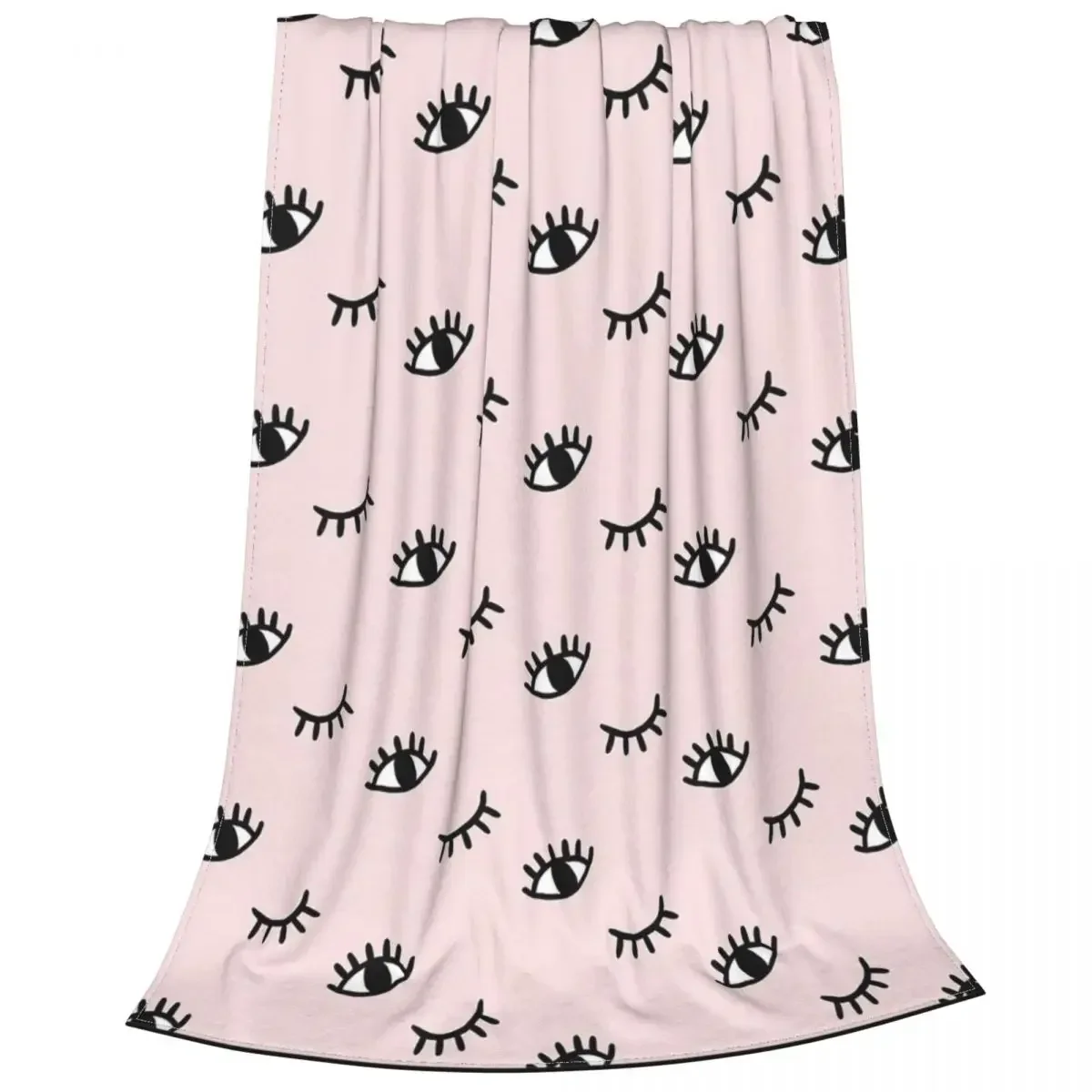 

Eyelash Lashes Pattern Blankets Flannel Spring Autumn Beautiful Eyes Lightweight Throw Blankets for Bed Travel Rug Piece