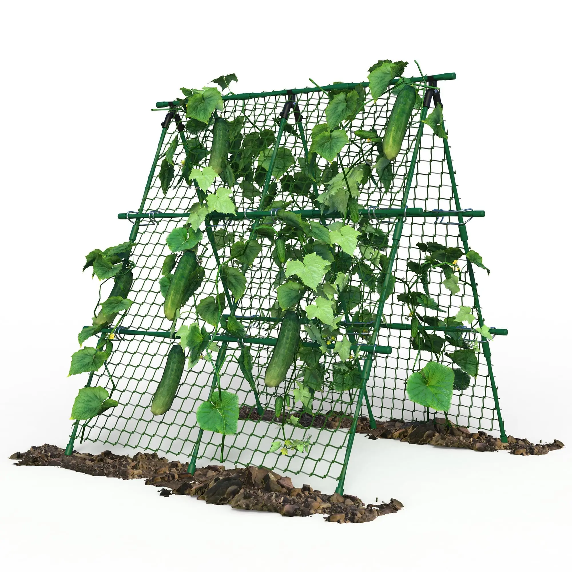 

Raised Bed Trellis, 4x4 ft Metal A-Frame Garden Trellis with Netting, Outdoor Support for Climbing Vegetables Tomatoes Cucumbers
