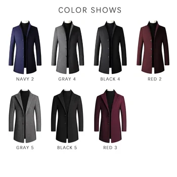 TFETTERS Men's Woolen Winter Trench Coat 6 TFETTERS Casual Trench Coats Mens 2026 Solid Turn-Down Collar Woolen Coat Men Overcoat Long Jacket for Men Winter Mantel Herren 6