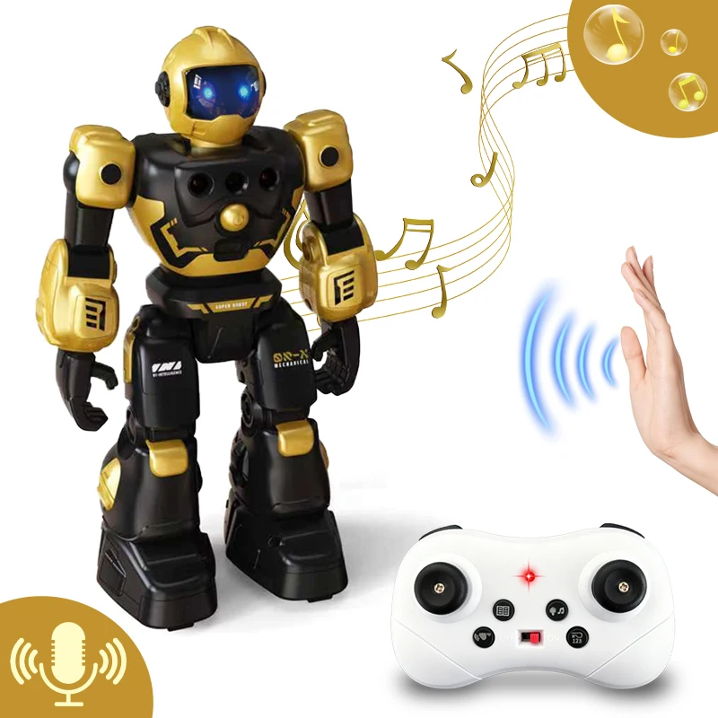 Rechargeable Remote & Gesture Control Robot Toy for Kids Programmable RC Smart Walking Dancing Robot for Ages 4-10 Boys & Girls