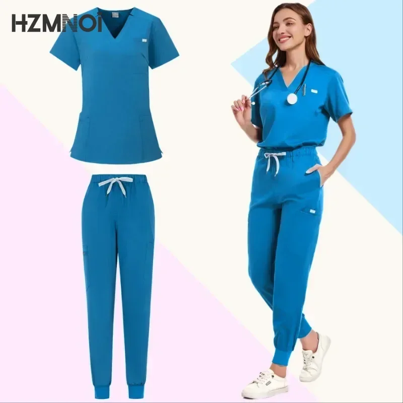 Uniformes quirúrgicos para mujer, conjuntos de Enfermería, pantalones superiores, artículos, uniforme médico, batas clínicas para salón de belleza, trajes hospitalarios