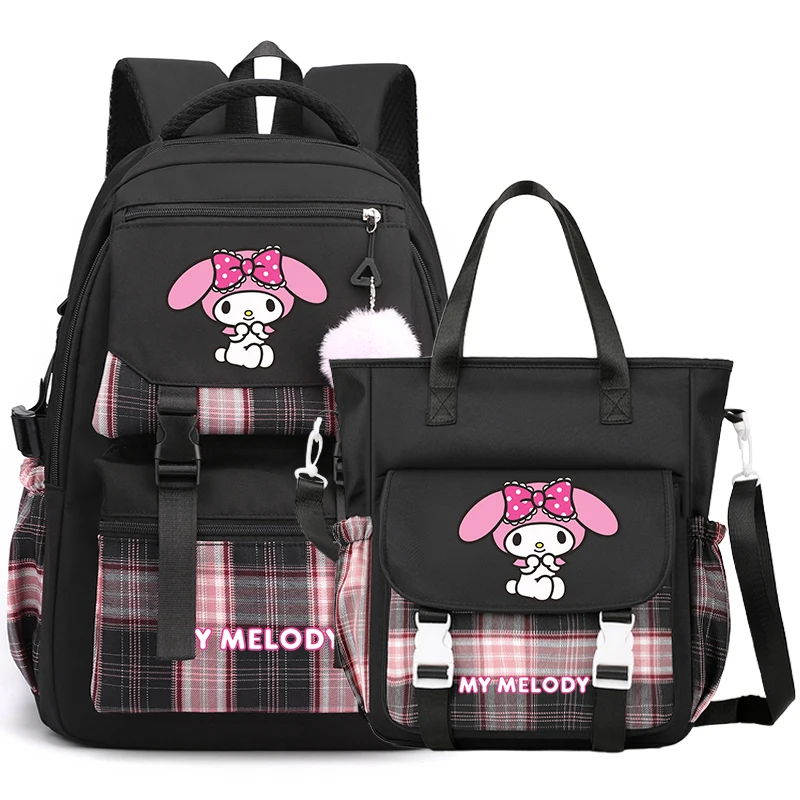 2Pcs/set Anime My Melody Backpack Teenager Student Hildren Schoolbag with Shoulder Bag Girl Boy Handbag Gift Ladies Commuter Bag