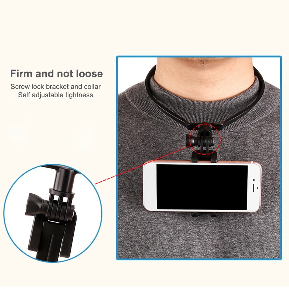 Neck Collar Hanging Mobile Phone Bracket Hang On Neck Action Camera Hands Free Bracket Mount Stand for Gopro Phone Holder