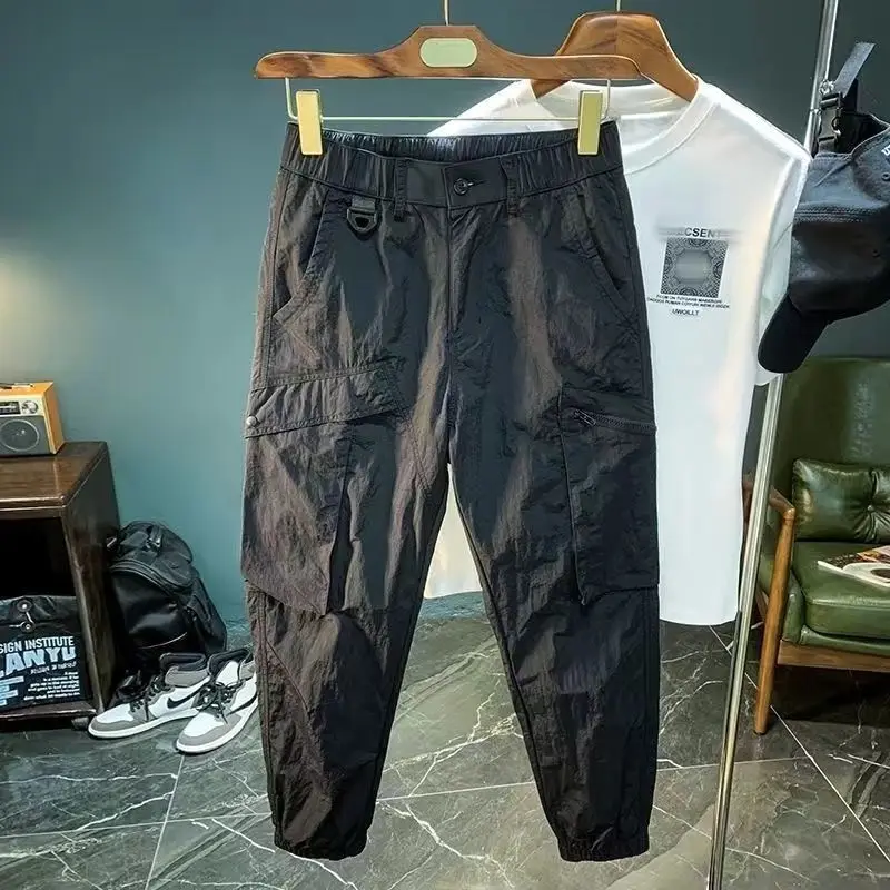 

Осень-зима, мужские повседневные брюки больших размеров, свободные длинные брюки, гонконгская рабочая одежда в стиле ретро, удобные брюки свободного покроя