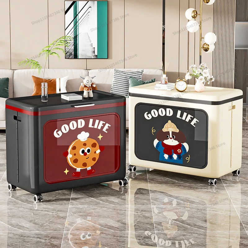 For Household Pulley Storage Locker Storage Box Large Capacity Flip Cover Bedroom Quilt Finishing Box Foldable Storage Box