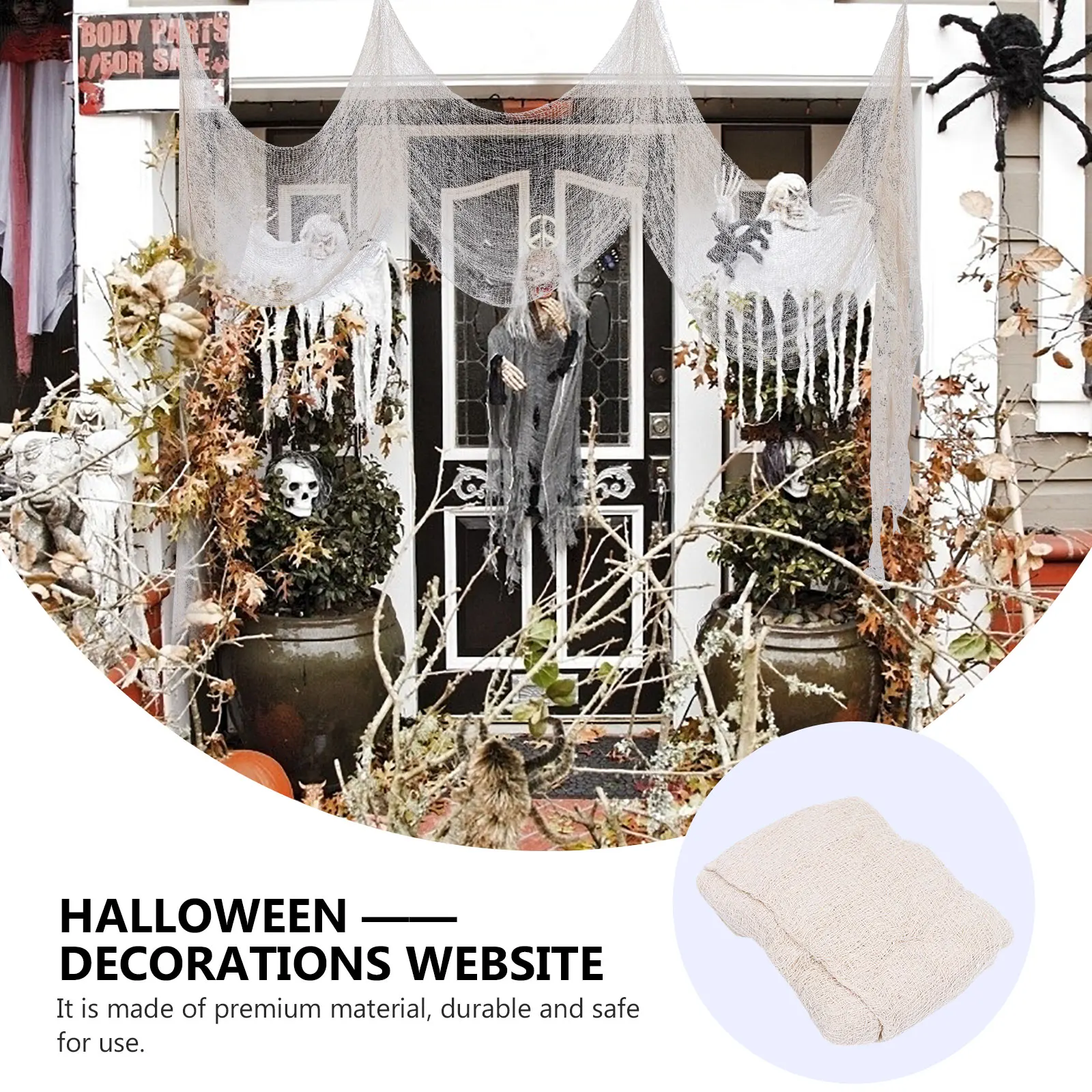 

1pc Haunted House Decoration Net Cotton Yarn Mesh Halloween Party Festival Scene Hanging Prop Creepy Bar