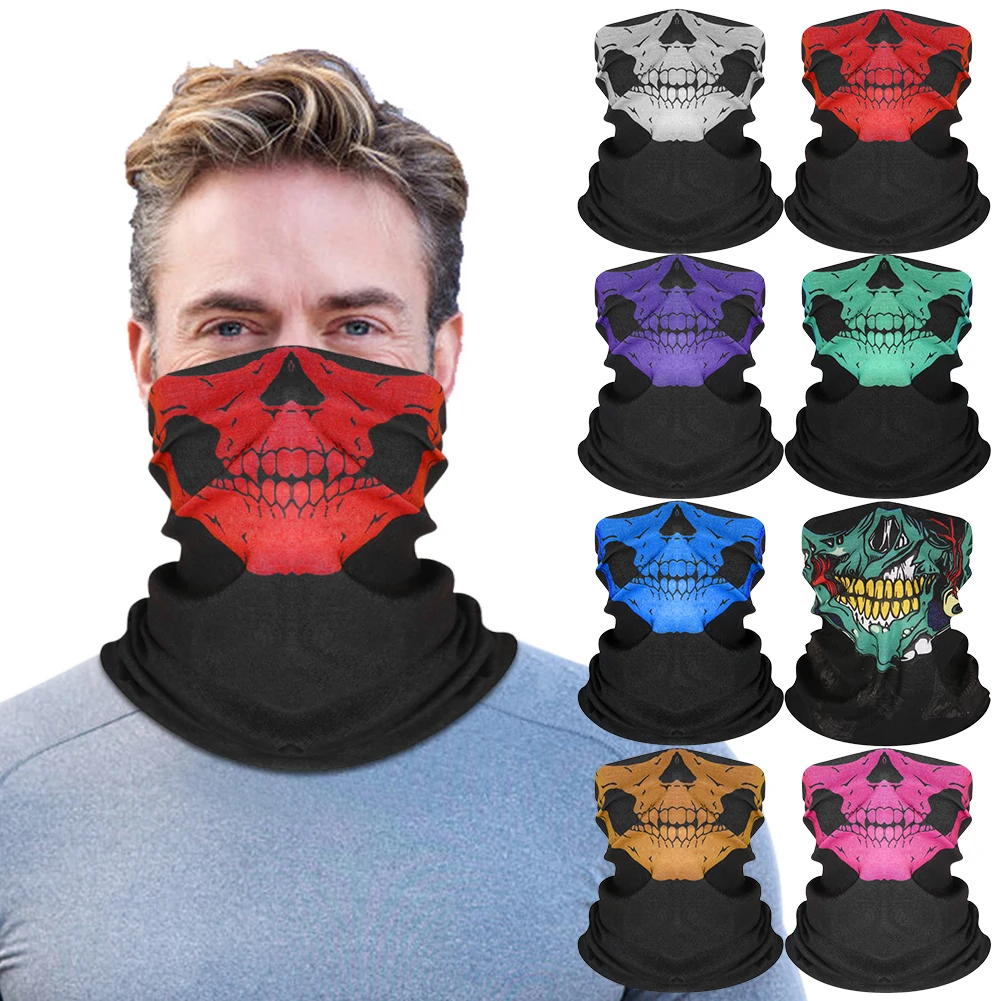 

Halloween UV Protection Scarf Ice Silk Face Cover mask Outdoor Fishing Mask Cycling Motorcycle Breathable Half Face Shield Mask