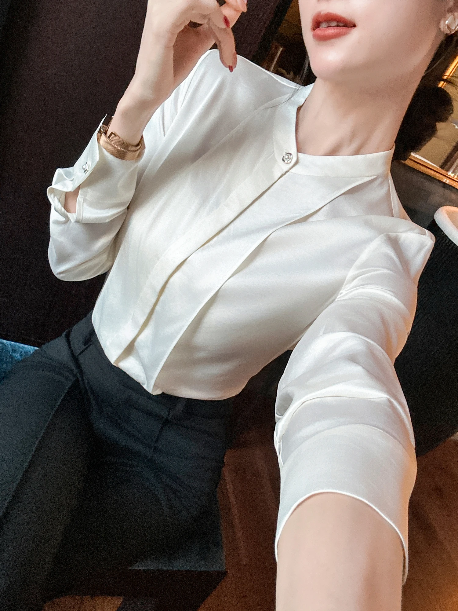 

Ele Long Sve Women's irt Spring 2026 You See lectual Sister Faionable Classy Sle Ladies' irt