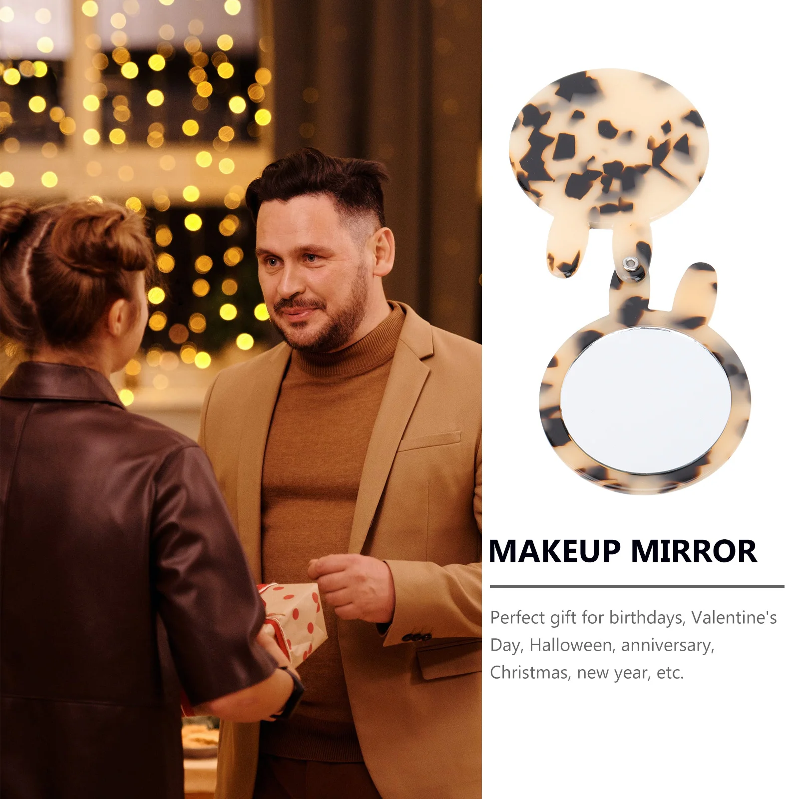 مرآة مكياج على شكل أذن أرنب، تصميم صغير الحجم، مرآة سفر أنيقة للنساء، أداة تجميل هدية #5