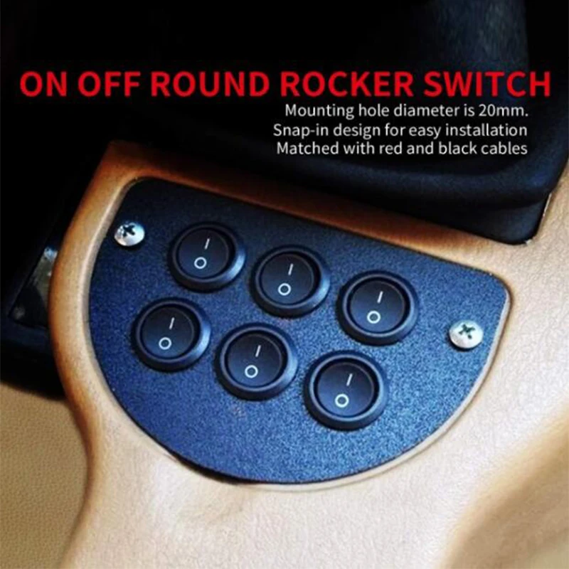

Round Rocker Switch On Off Spst Mini Toggle Switch 12V for Car Automotive Rv 2 Pin Switch Mini Rocker Switch with Wire