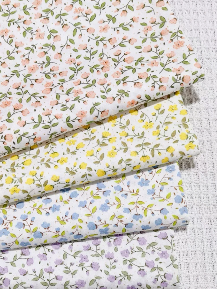 160x50cm Idyllic Small Floral Printed Fabric Korean Style Quilt Cover Bed Sheet Dress Handmade Shell  cloth