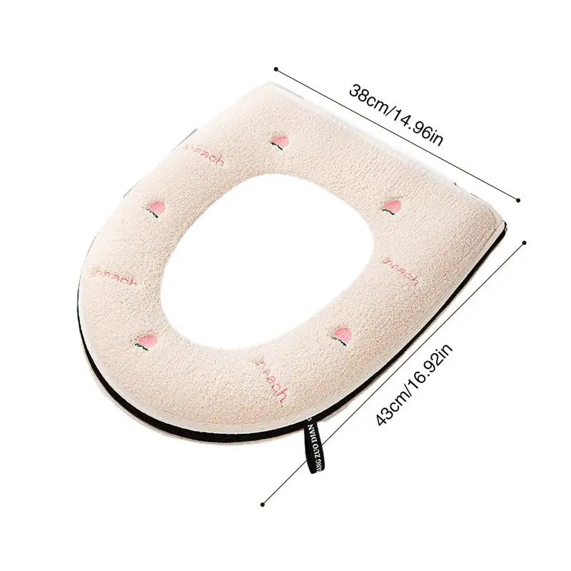 1Pcs Winter Bathroom Toilet Seat Cover Soft Warmer Washable Mat Cover Pad Cushion Seat with Handle