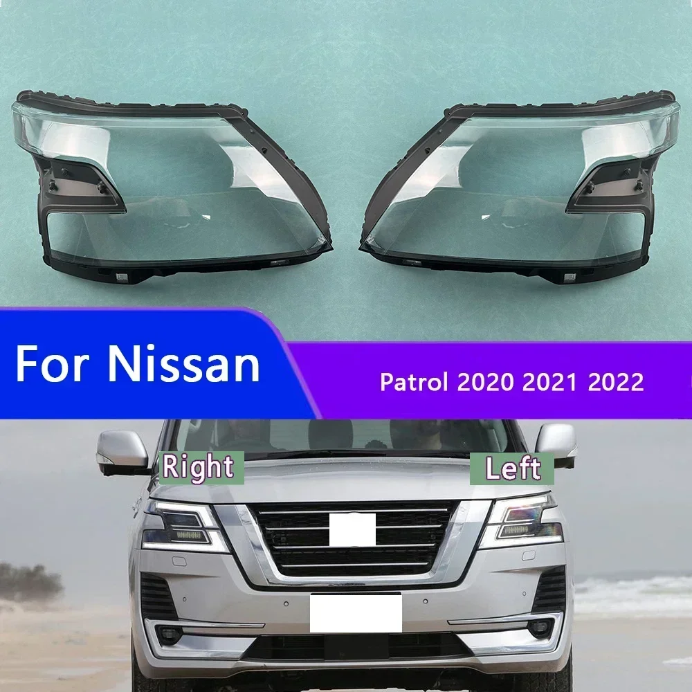 

Для Nissan Patrol 2020 2021 2022, крышка для фар, прозрачный абажур, корпус фары из плексигласа, замена оригинального абажура