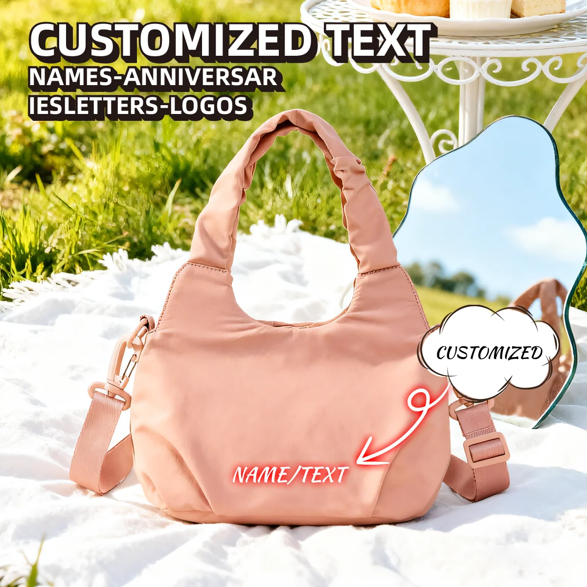 Logo Customization Lightweight Canvas Mobile Phone Bag for Women, Mini Small Bag, New Versatile Oxford Cloth Casual Women's Shoulder Crossbody Small Bag, Exclusive DIY