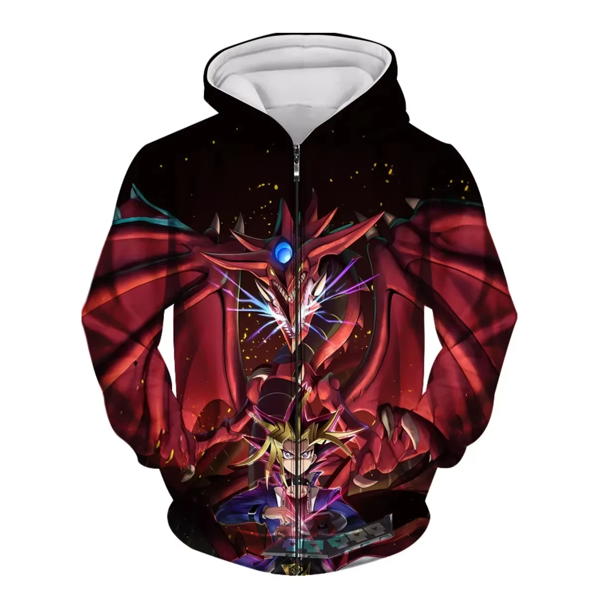 انمي ياباني يو جي أوه ثلاثية ا - مراجعة Mens Fashion Zip Up Hoodies وسعره