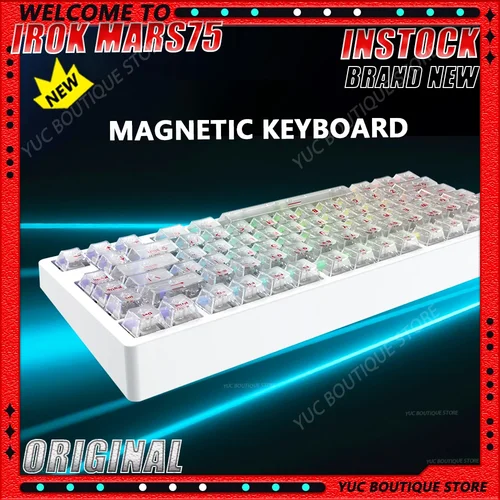 Nuevo teclado para juegos IROK Carotmas Mars75 Pro teclado con interruptor magnético 8K RT0.001mm junta ARGB de bajo retardo ergonómico personalizado 75%