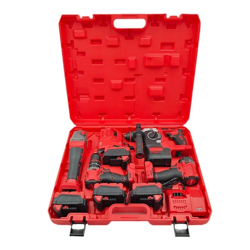 Top High-End High Quality Cheapest 4-Piece Power Tool Set Best Deal Electric Wrench Hammer Angle Grinder Hand Drill Kit