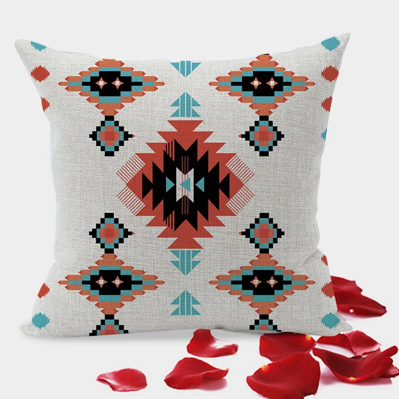 4Pcs Geometric Bohemia Pattern Cushion Cover Single-Sided Printing Home Life Decoration Pillowcase