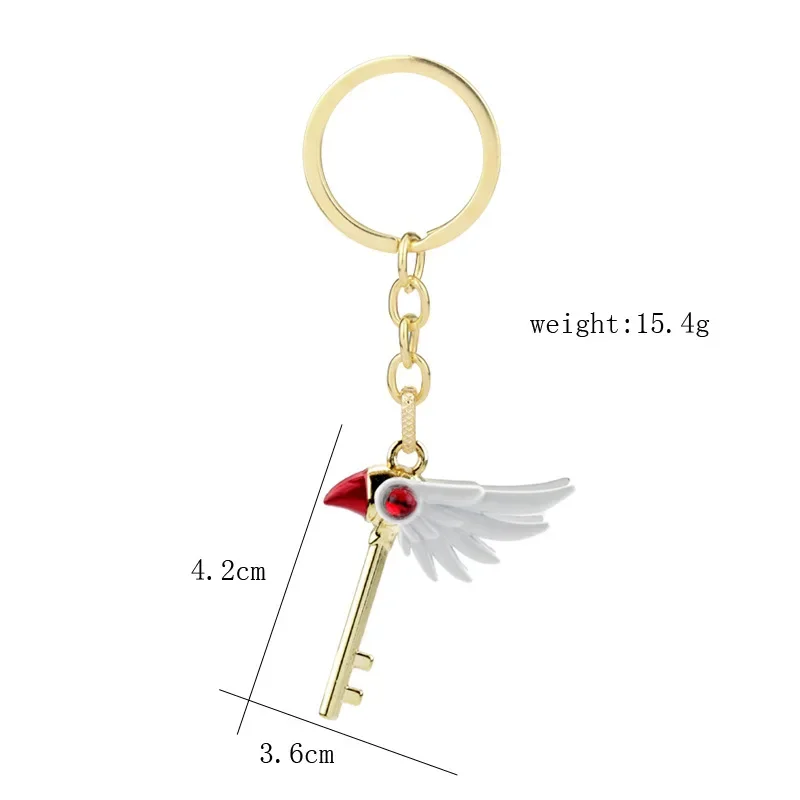 Anime Cartoon  Card Captor Sakura Choker Necklaces Keychain Cardcaptor Sakura Clow Charm Pendant KINOMOTO Sealing Wand Statement