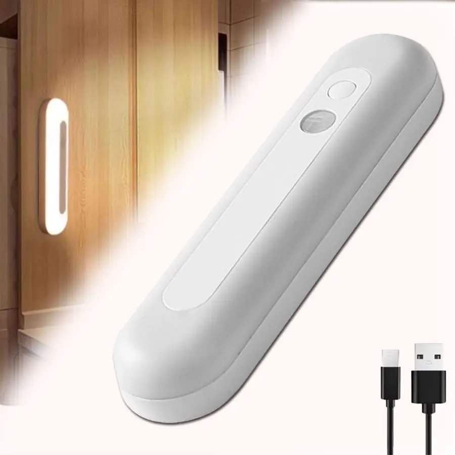 Smart IR Motion Sensor Wireless Magnetic Night Light Rechargeable Wall Lights Induction Night Lamp for Kitchen Wardrobe Cabinet