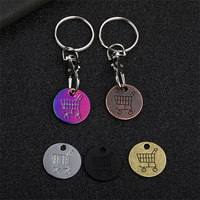 New Metal Shopping Trolley Coin Holder Keychain Portable Carts Token Lobster Buckle Key Chain for Supermarket Promotion Gift