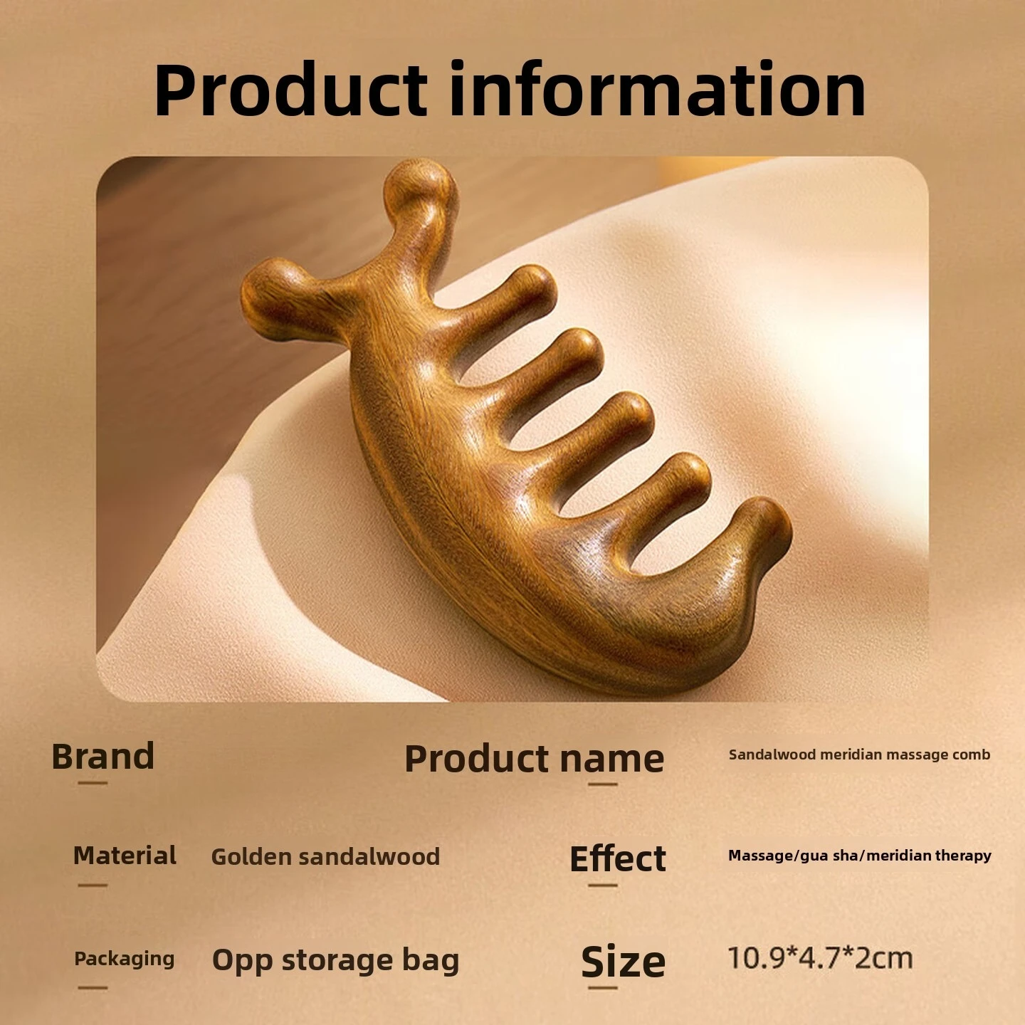 Sandalwood Wide Tooth Scalp Massage Comb Gua Sha Meridian Comb Head Massage Lifting Hair Care Home Daily Grooming Use 마사지 빗