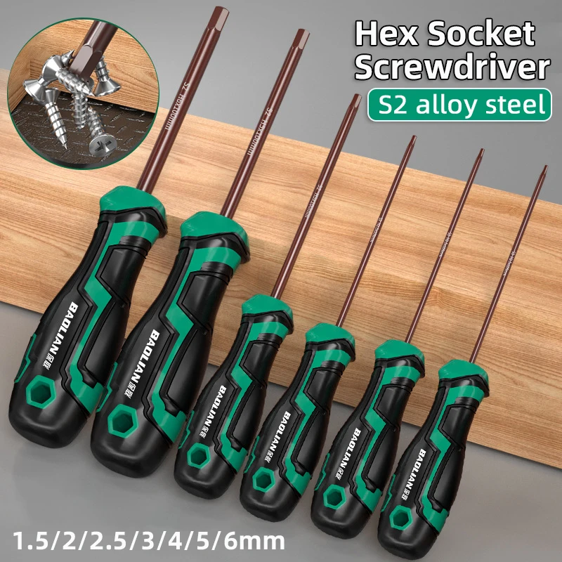 

Anti Slip Hexagonal Strong Magnetic Screwdriver S2 Alloy Steel Rust Proof Household Auto Repair Machinery Maintenance Tool