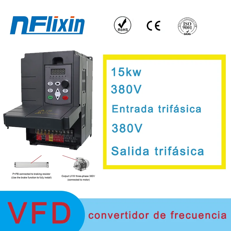 Motore Industriale NFLixin 380V 15-110kW per Controllo Velocità ​ ​ Inverter di Controllo per Motori di Pompe Idriche