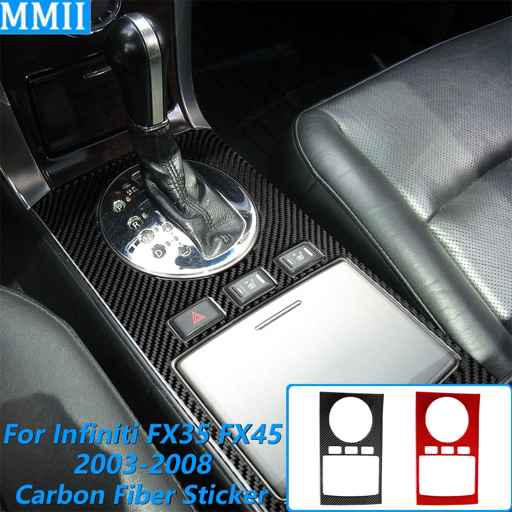 

For Infiniti FX35 FX45 S50 2006-2008 Real Carbon Fiber Central Control Gear Shift Frame Panel Trim Cover Car Accessories Sticker