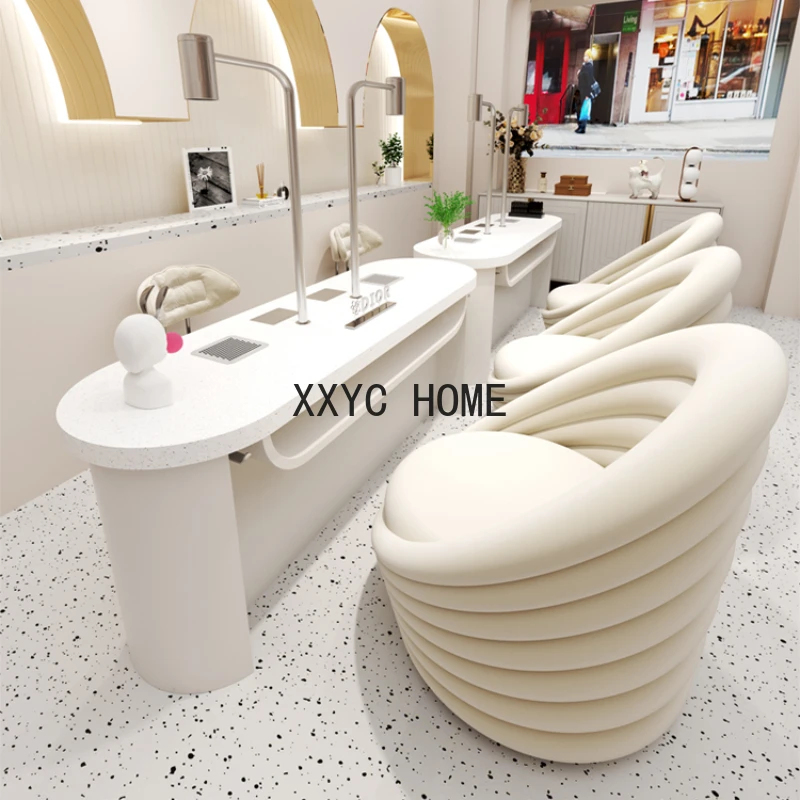 

White Organizer Manicure Table Professionals Luxury Modern Nordic Nail Desk Vacuum Cleaner Nagel Tische Nail Spa Furniture