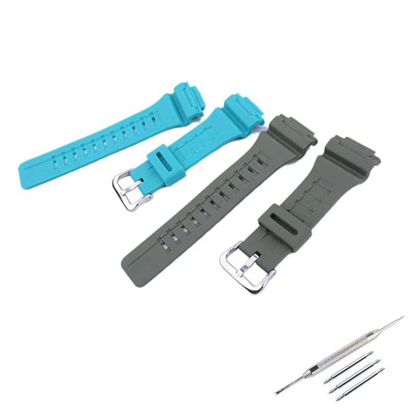 18 مللي متر الرجال الراتنج حزام (استيك) ساعة متوافق ل كاسيو AQ-S810W AEQ-110W W-735H حزام ساعة اليد النساء المطاط الرياضة معصمه اكسسوارات