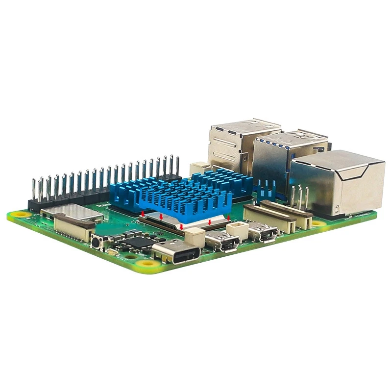 Für Raspberry Pi 5, Kühlkörper, CPU-Montage-Design mit selbstklebender Rückseite, Chip, Wärmeleitfähigkeit, Kühlkörper-Set, langlebig