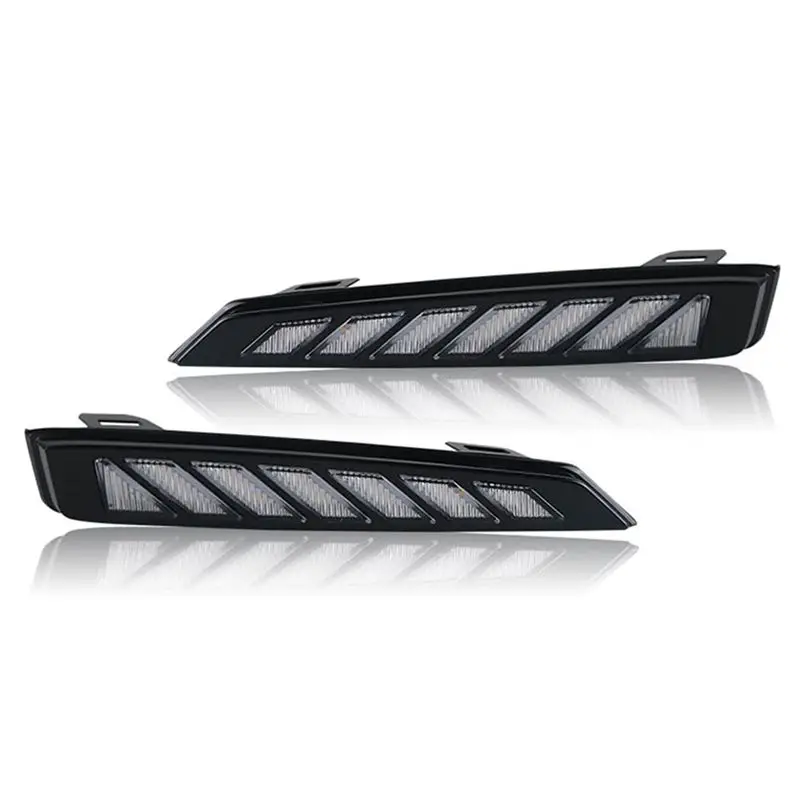 2Pcs Car LED Daytime Running Light Fog Lamp DRL Yellow Turn Signal Light For Geely Atlas PRO 2019 2020 2021-A28K