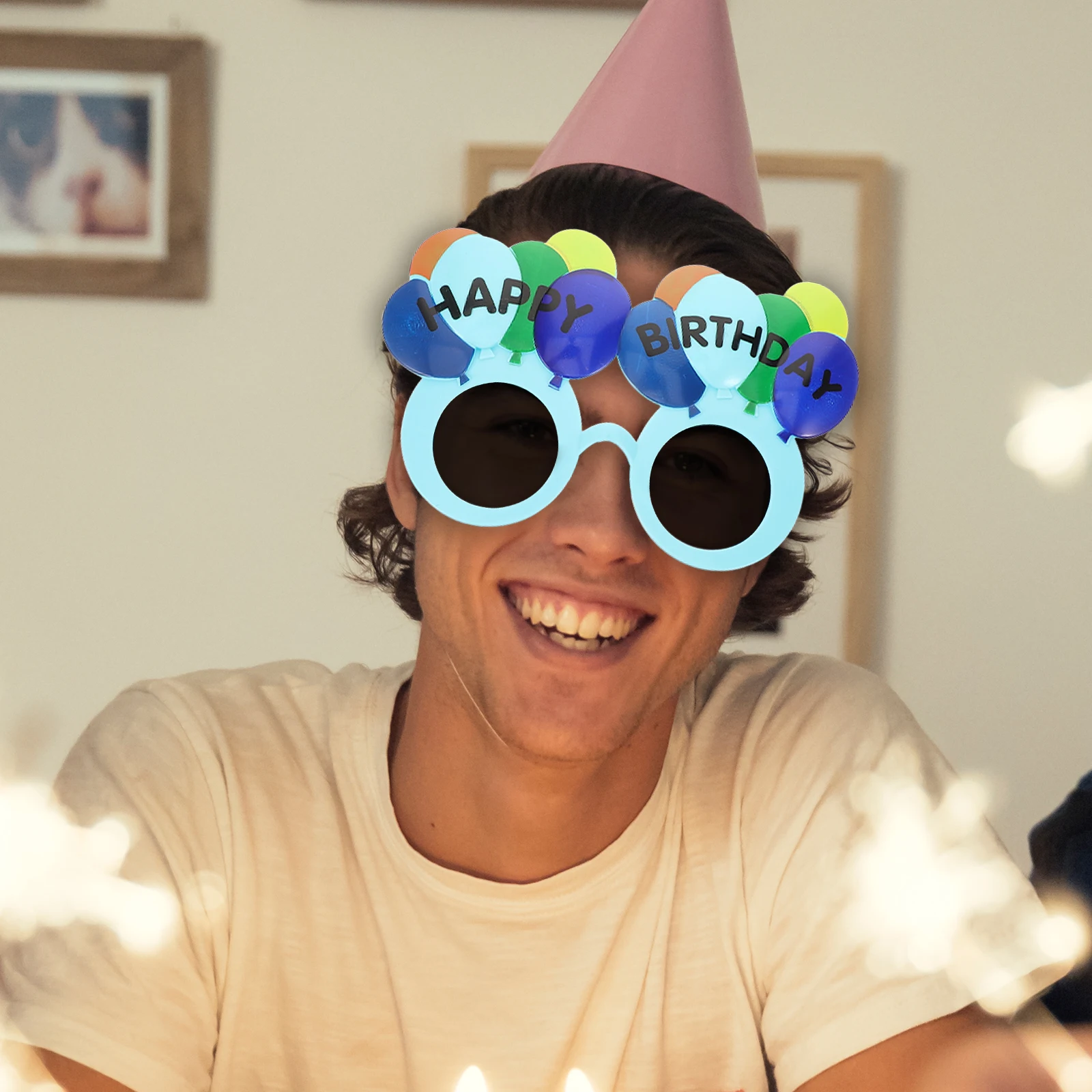 

Party Sunglasses Blue Balloon Birthday Eyewear Fun Photo Props Plastic Decorative Lightweight Reusable Cool for Celebrations