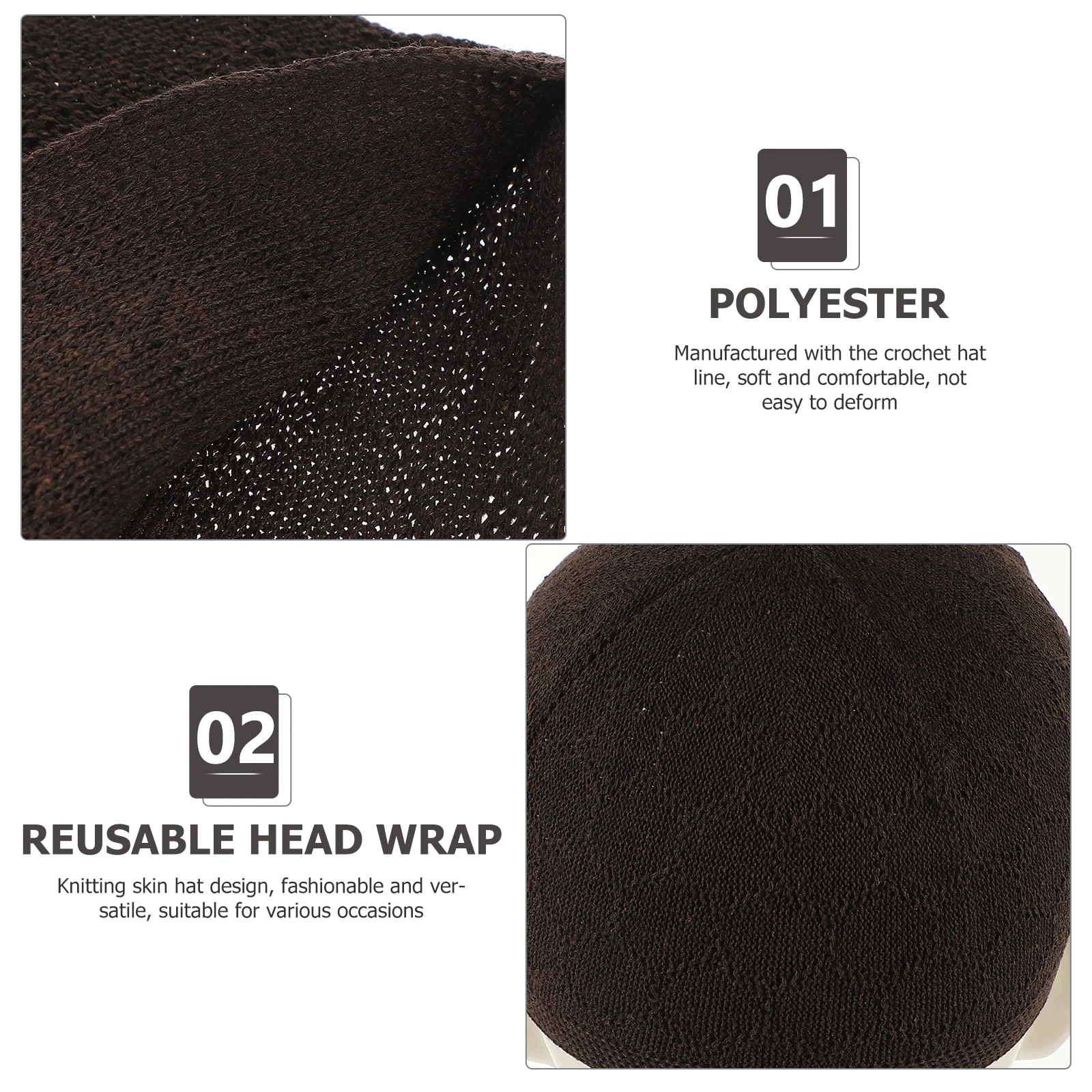 

Men Crochet Hat Knitting Style Fresh Natural Look Reusable Head Wrap for Daily Wear Outdoor Activities Lightweight and