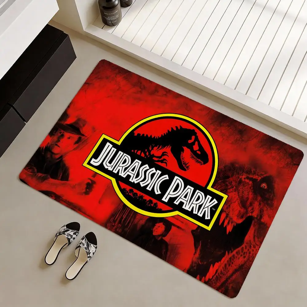 Klassische Retro-Film-Jurassic-Park-Bodenmatte aus weichem Flanell, rutschfeste Fußmatte – verdickter Teppich für Wohnzimmer und Heimdekoration