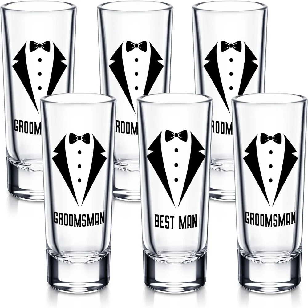 1 Stück Hochzeits-Schnapsgläser 2 Oz, Beste Freunde des Bräutigams, Gläser für Junggesellinnenabschied, Hochzeitsgeschenk, Partyzubehör, Dekoration – Detail 1