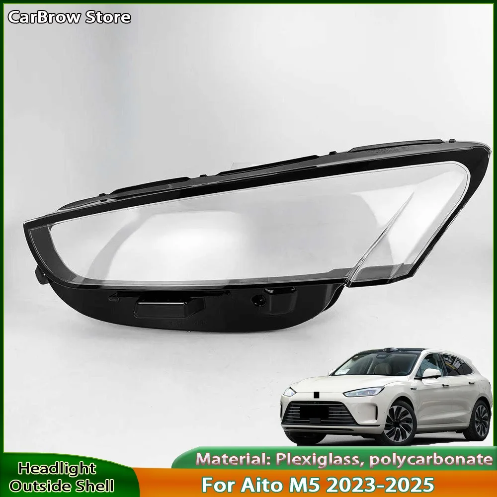 

Transparent Headlamp Lamp Shell Replace Original Lampshade Plexiglass For Aito M5 2023 2024 2025 Front Headlight Cover